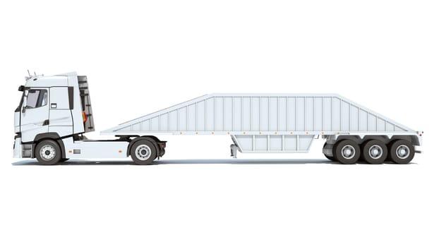 Truck with Bottom Dump Trailer 3D rendering model