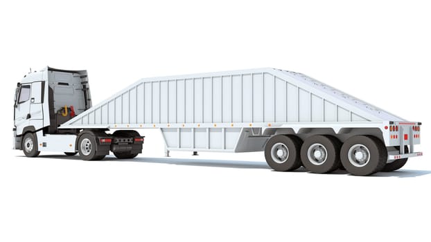 Truck with Bottom Dump Trailer 3D rendering model