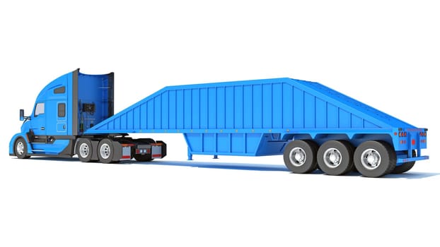 Truck with Bottom Dump Trailer 3D rendering model