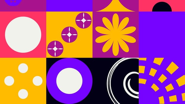 Geometric design background. Cool abstract shape compositions with purple black and orange color.