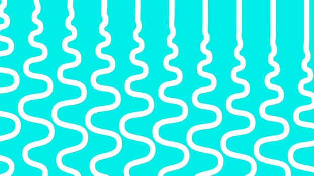 Minimal wavy abstract background. White curved lines on turquoise background. High quality photo