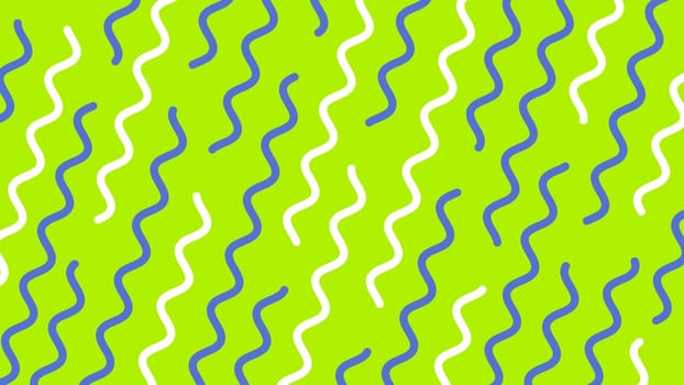 Minimal modern zig zag background. White and navy blue curved line on green background. High quality