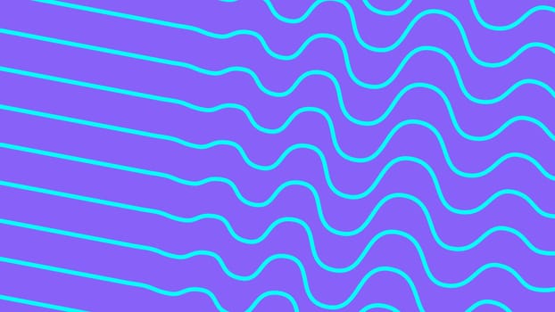 Minimal wavy abstract background. Blue curved lines on purple background. High quality photo