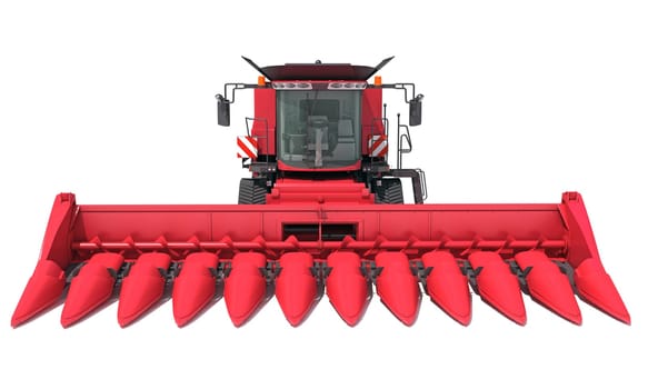 Farm Combine Harvester 3D rendering model on white background