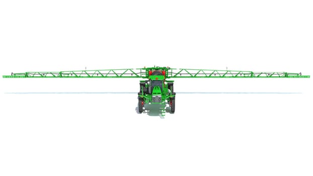 Self Propelled Farm Sprayer 3D rendering model on white background