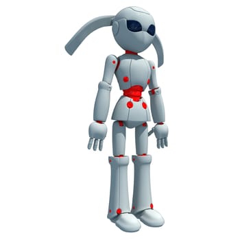 3D rendering model of white robot