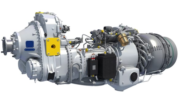 Turboprop Aircraft Engine 3D rendering model