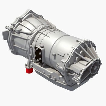 Car Transmission 3D rendering model Trans on white background