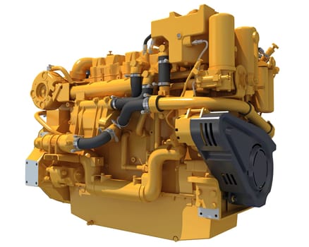 Marine Propulsion Engine for ships and boats 3D rendering model on white background