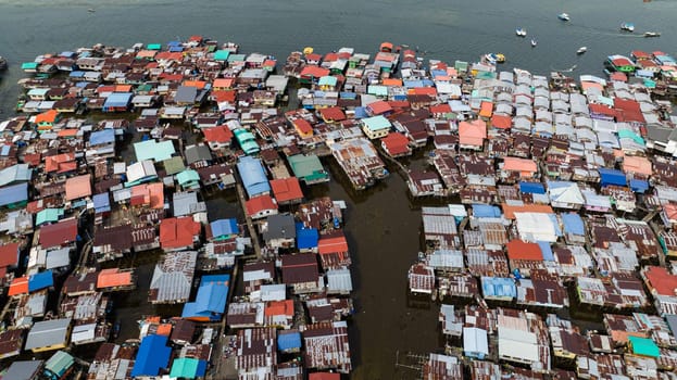 Traditional villages of fishermen and farmers on the water in Asia. Borneo,Semporna. Sabah, Malaysia.