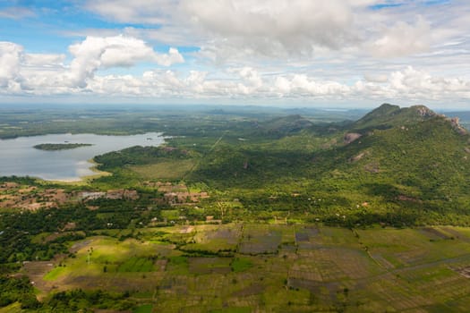 Farm and agricultural land with crops in the mountainous area. Sri Lanka.