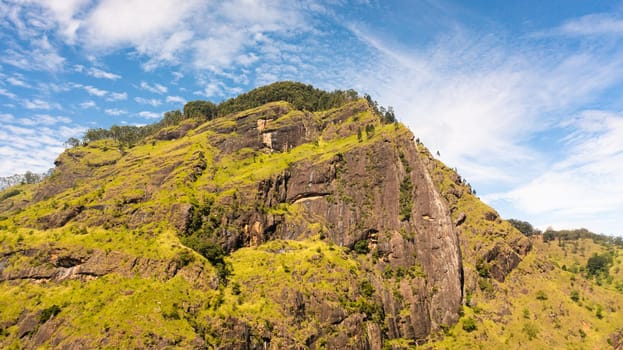 Top view of Mountain slopes covered with rainforest and jungle. Sri Lanka. View of the valley in the mountain province.