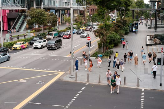 People on Orchard Road Streets
