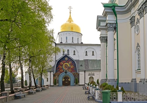 Holy Dormition Pochaev Lavra. Ukraine. Christian Orthodox architectural complex and monastery