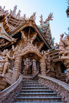 The Sanctuary of Truth wooden temple in Pattaya Thailand