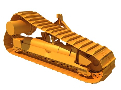 Excavator Track 3D rendering model on white background