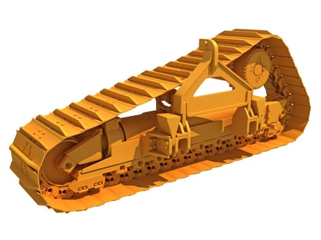 Excavator Track 3D rendering model on white background