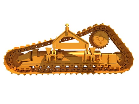 Excavator Track 3D rendering model on white background