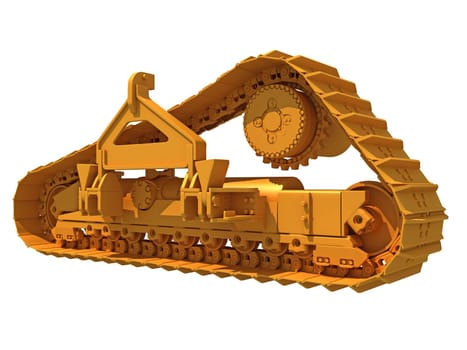 Excavator Track 3D rendering model on white background