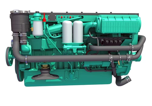 Marine Propulsion Engine for Ships, Yachts and Boats 3D rendering model