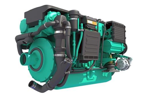 Marine Propulsion Engine for Ships, Yachts and Boats 3D rendering model