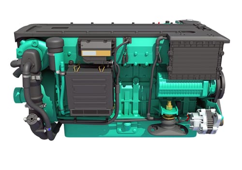 Marine Propulsion Engine for Ships, Yachts and Boats 3D rendering model