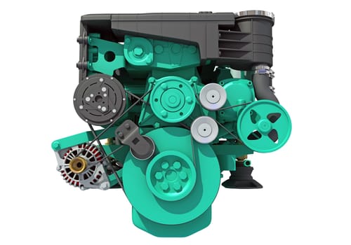 Marine Propulsion Engine for Ships, Yachts and Boats 3D rendering model