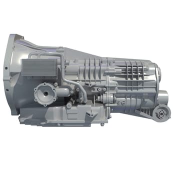 Car Transmission 3D rendering model on white background