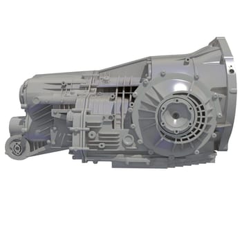 Car Transmission 3D rendering model on white background