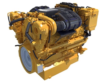 Marine Propulsion Engine for Ships, Yachts and Boats 3D rendering model