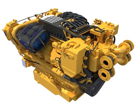 Marine Propulsion Engine for Ships, Yachts and Boats 3D rendering model