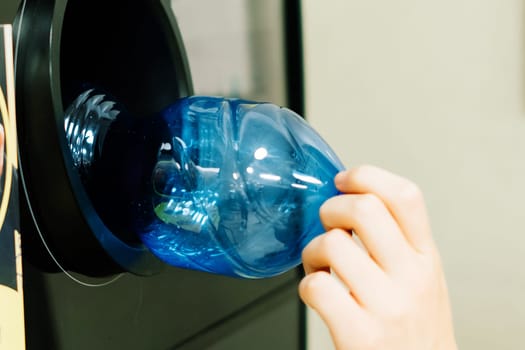 Bottle deposit: recyclable bottle in a store Europe