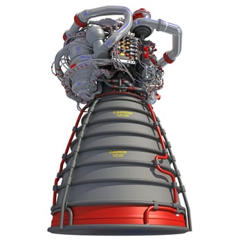 Space Shuttle Rocket Engine 3D rendering model