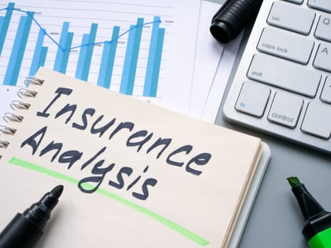 Insurance analysis written inscription and papers.