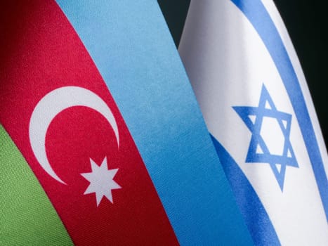 Flags of Azerbaijan and Israel.