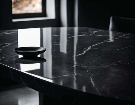 Professional interior design with expensive black marble and granite. Excellent background for presentation and product. High quality illustration