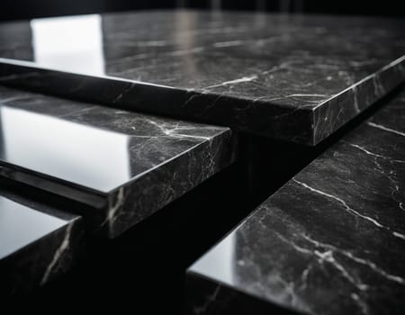 Professional interior design with expensive black marble and granite. Excellent background for presentation and product. High quality illustration