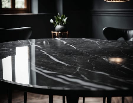 Professional interior design with expensive black marble and granite. Excellent background for presentation and product. High quality illustration