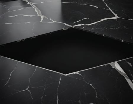 Professional interior design with expensive black marble and granite. Excellent background for presentation and product. High quality illustration
