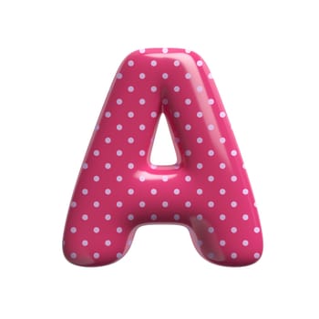 Polka dot letter A - Capital 3d pink retro font isolated on white background. This alphabet is perfect for creative illustrations related but not limited to Fashion, retro design, decoration...