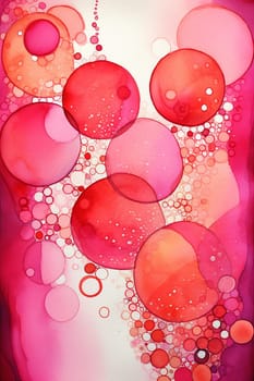 Abstract artistic background with a group of pink circles - generative AI