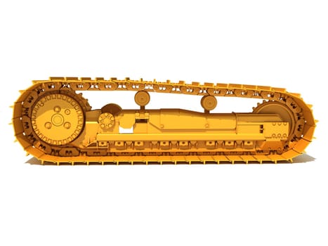 Excavator Track 3D rendering model on white background