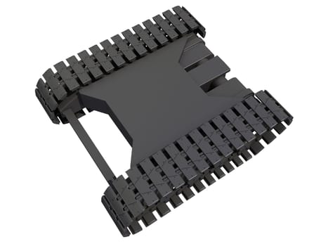 Excavator Track 3D rendering model on white background