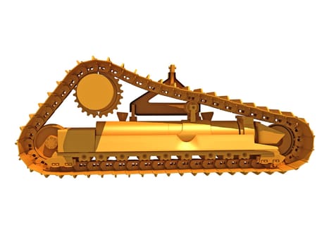 Excavator Track 3D rendering model on white background