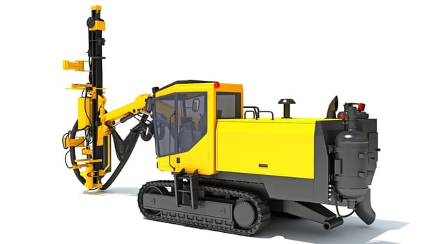 Surface Drill Rig 3D rendering model on white background