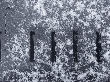 Texture of fallen snow on the objects