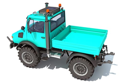 Multi Purpose Tractor Off Road Truck 3D rendering model on white background
