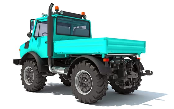 Multi Purpose Tractor Off Road Truck 3D rendering model on white background