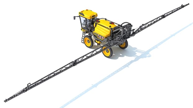 Self Propelled Farm Sprayer 3D rendering model on white background