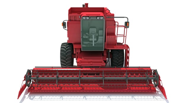 Farm Combine Harvester 3D rendering model on white background